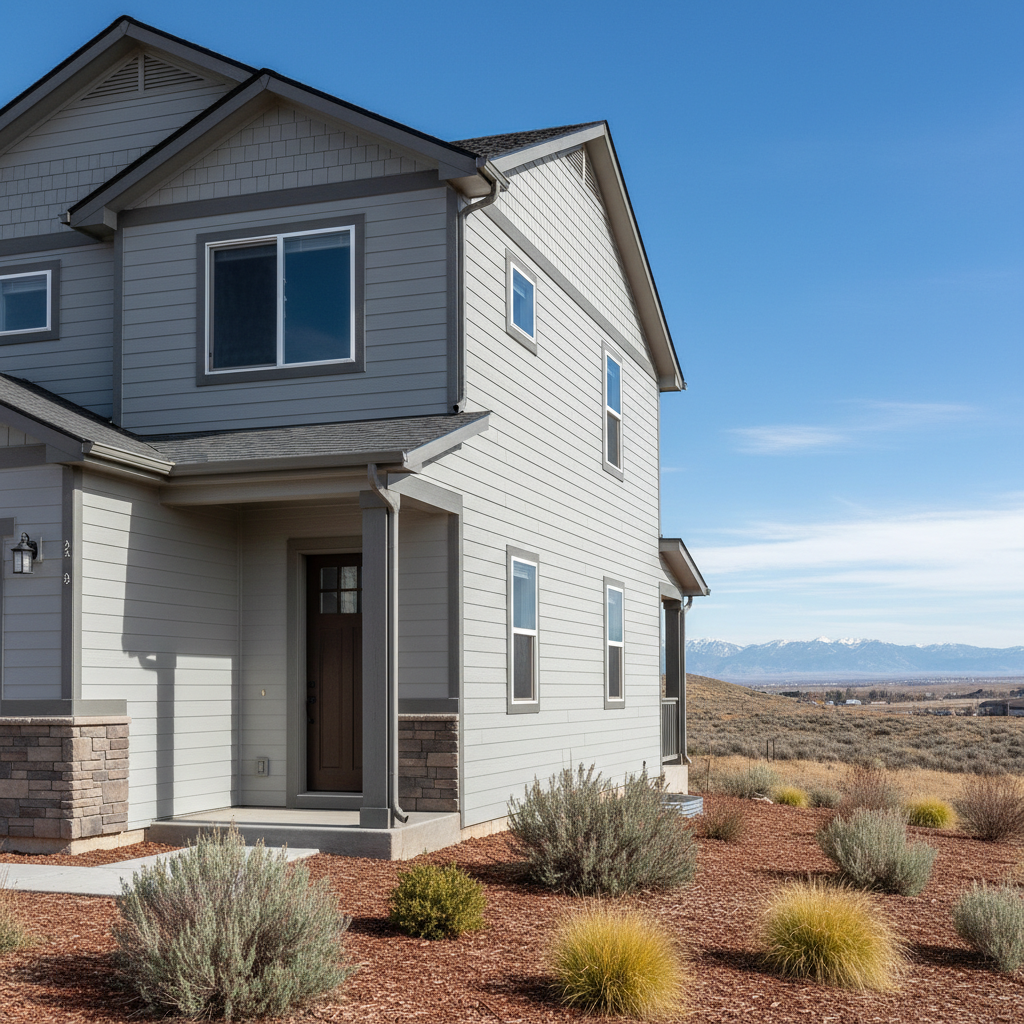 Completed cement siding work at a residential property in Lehi, UT