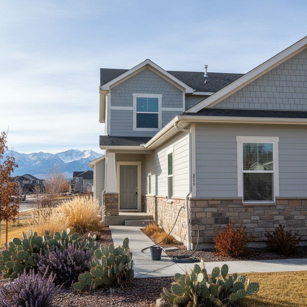 Completed siding cleaning work at a residential property in Lehi, UT