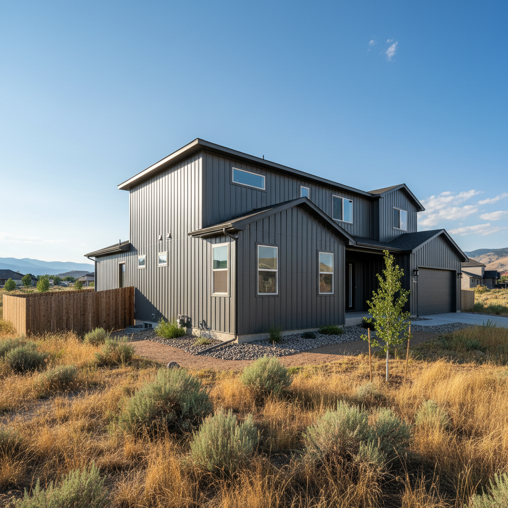 Completed metal siding work at a residential property in Layton, UT