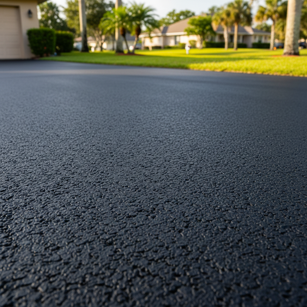 Completed asphalt paving work at a residential property in Bradenton, FL