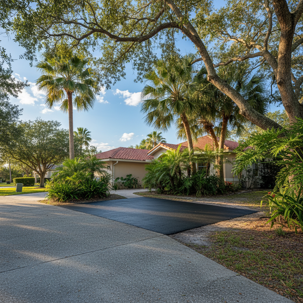 Completed asphalt patching work at a residential property in Bradenton, FL