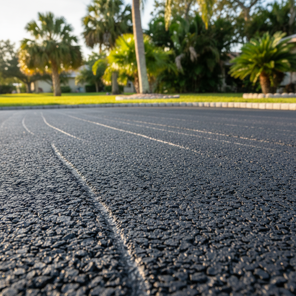 Completed asphalt milling work at a residential property in Bradenton, FL