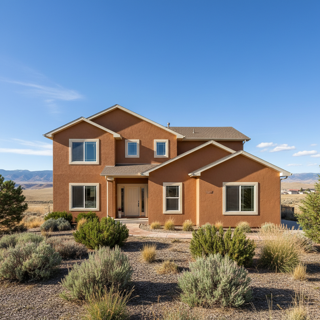 Completed stucco painting work at a residential property in West Valley City, UT