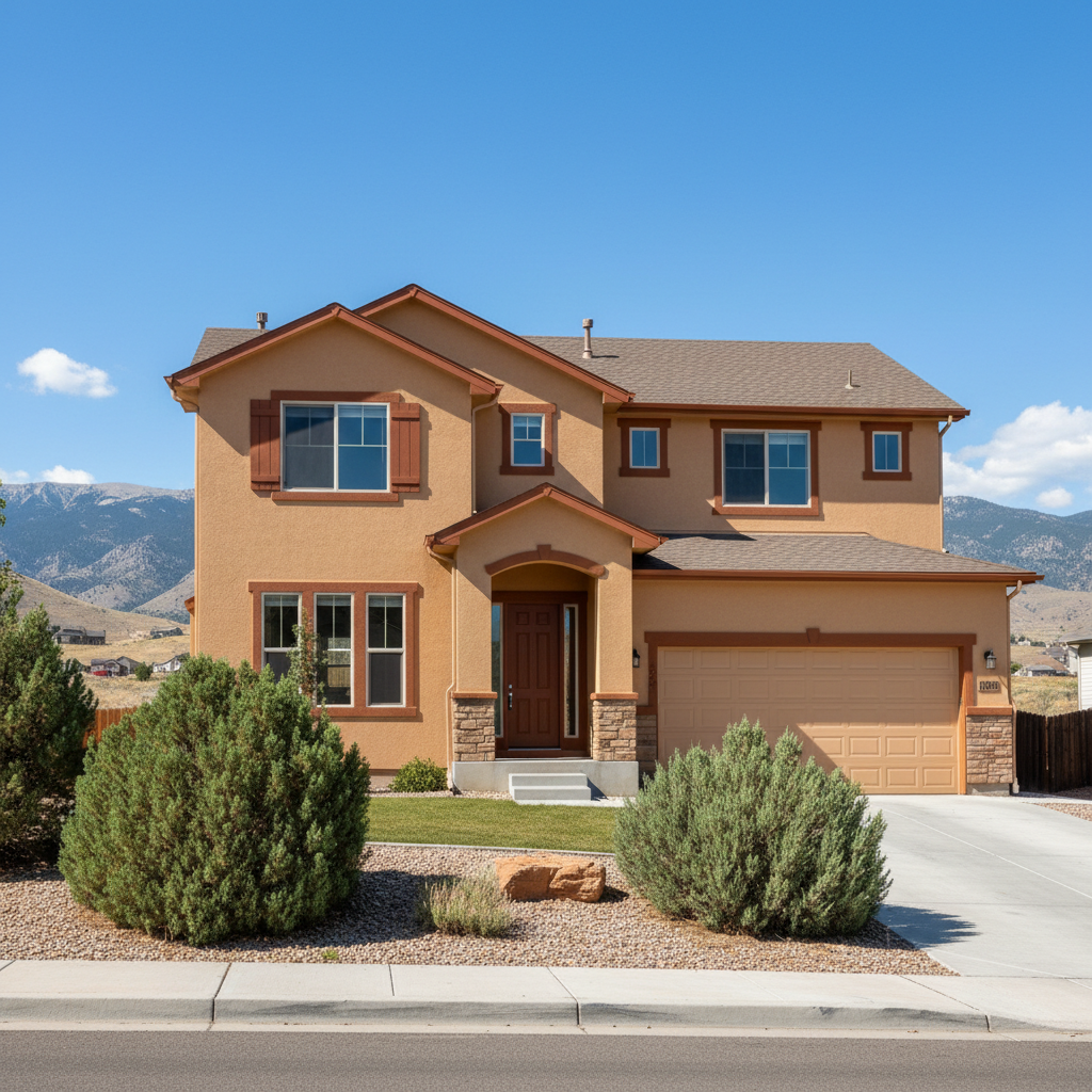 Completed stucco painting work at a residential property in Provo, UT