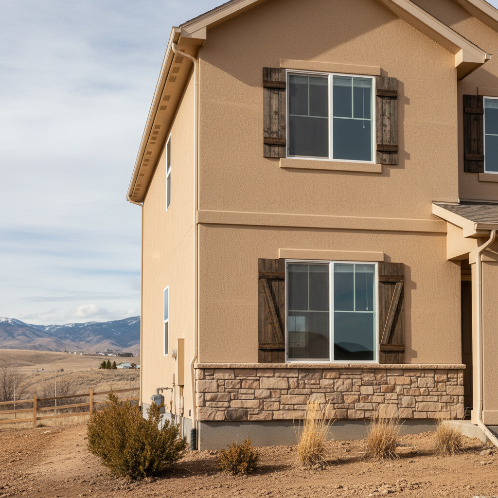 Completed stucco installation work at a residential property in West Jordan, UT