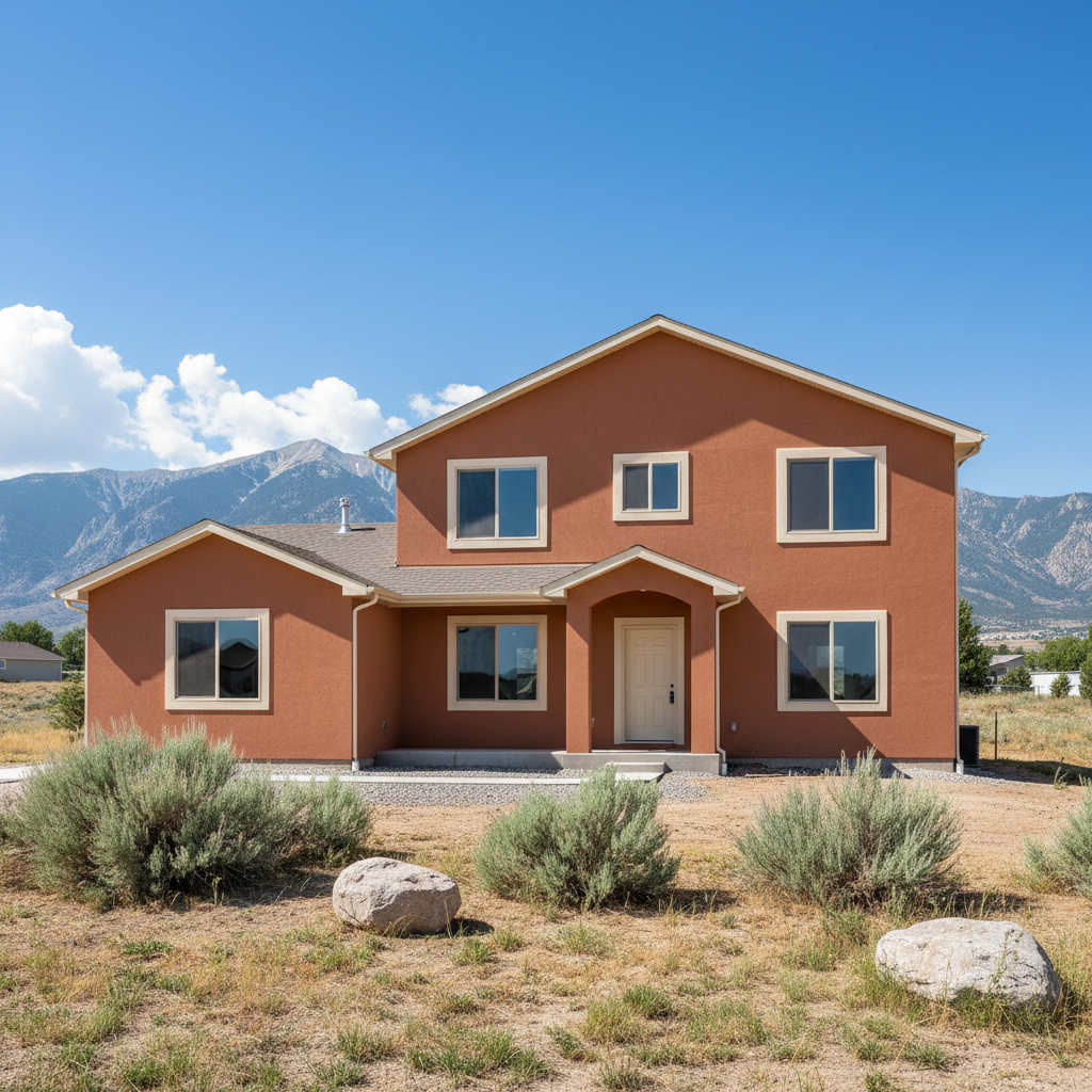 Completed stucco painting work at a residential property in Ogden, UT
