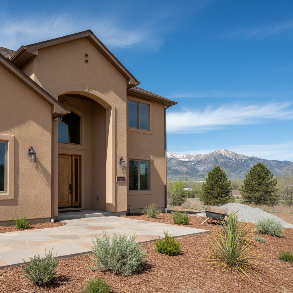 Completed stucco installation work at a residential property in Ogden, UT