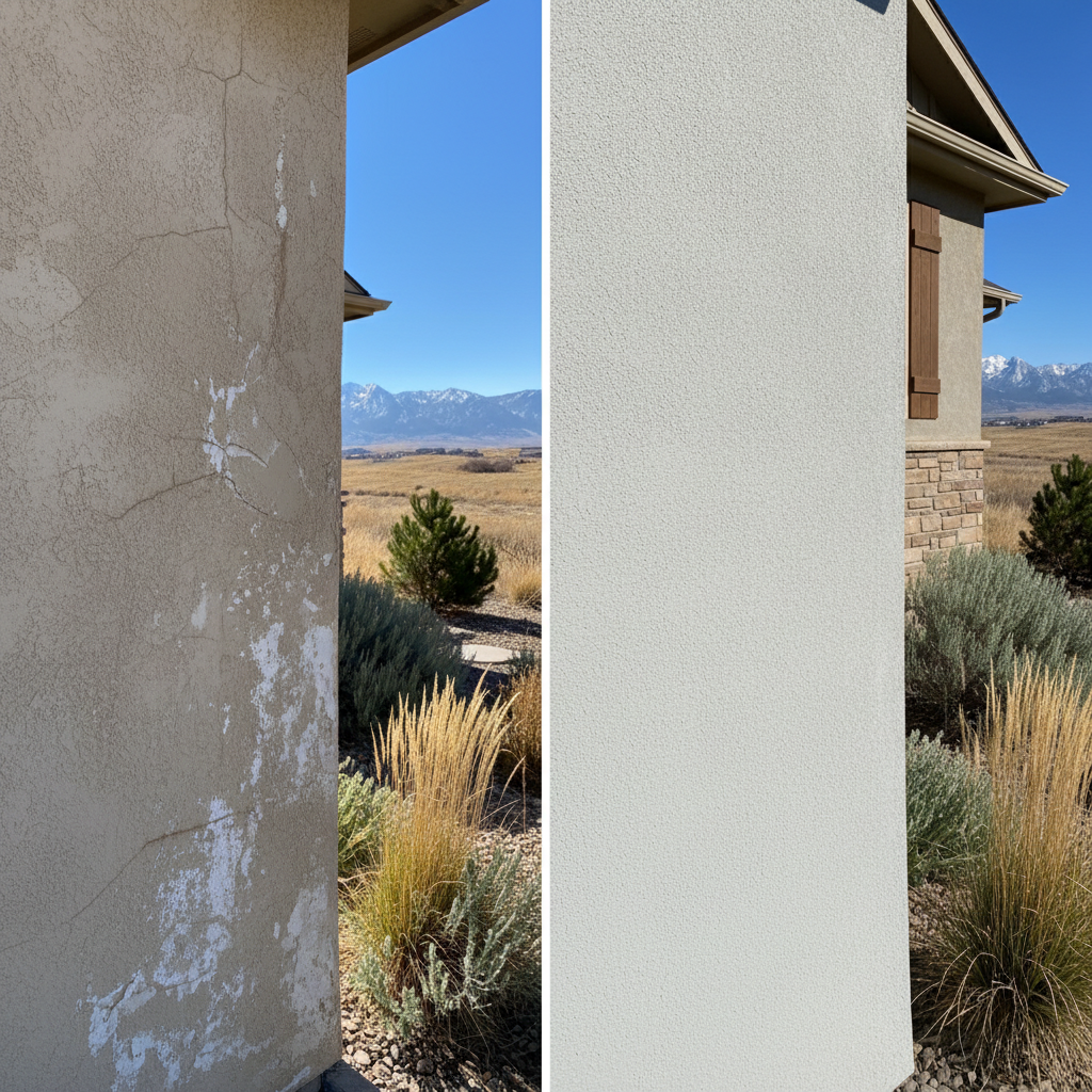 Completed stucco replacement work at a residential property in Layton, UT