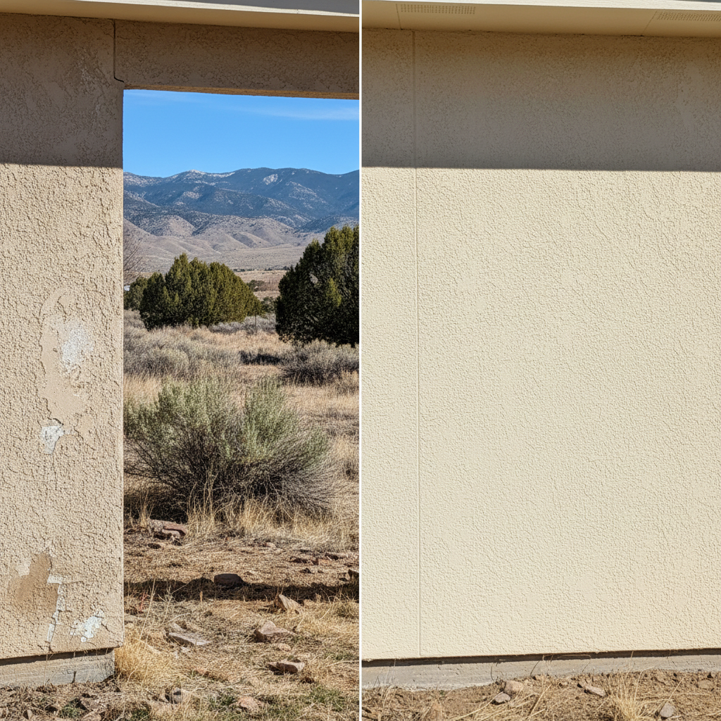 Completed stucco replacement work at a residential property in Layton, UT