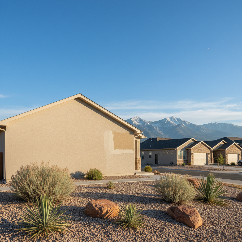 Completed stucco repair work at a residential property in South Jordan, UT