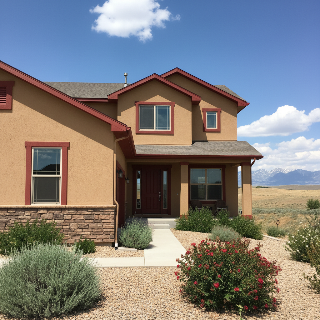 Completed stucco painting work at a residential property in South Jordan, UT