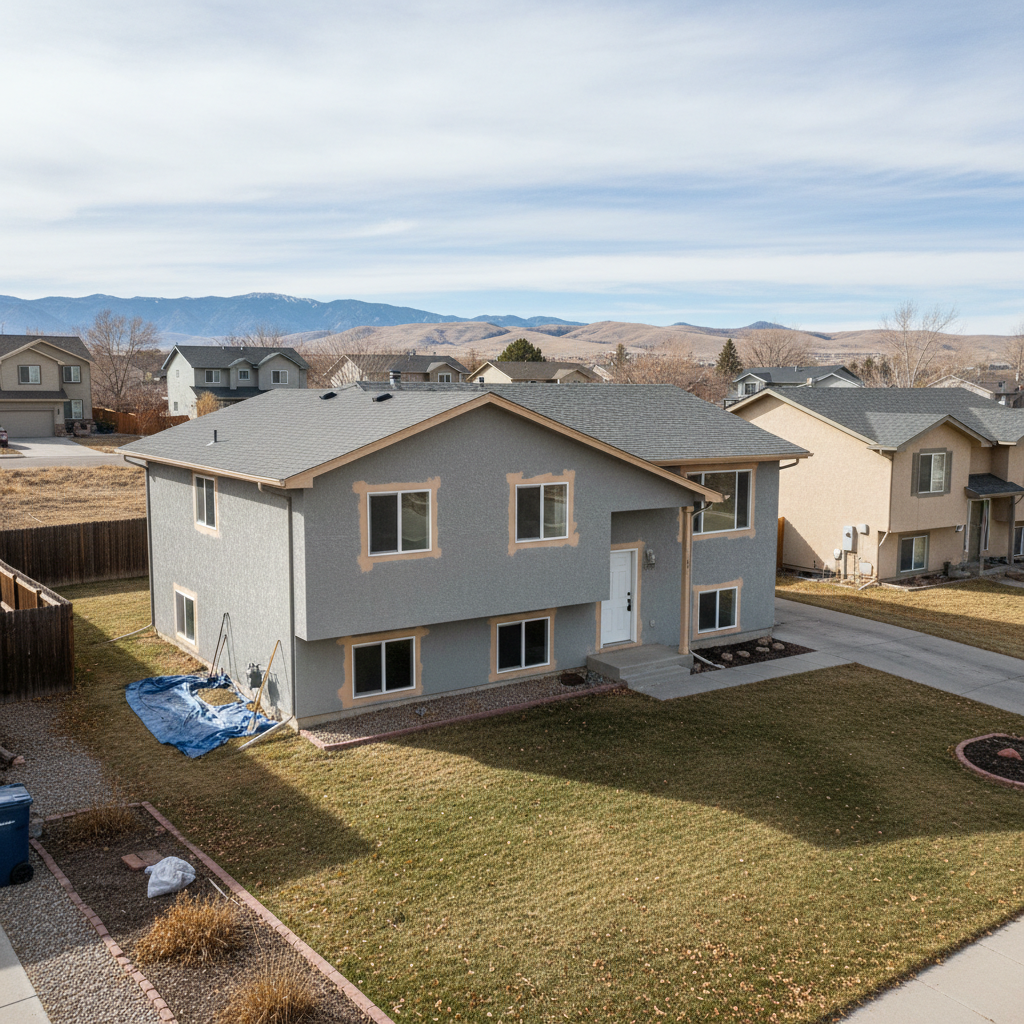Completed stucco removal work at a residential property in Taylorsville, UT