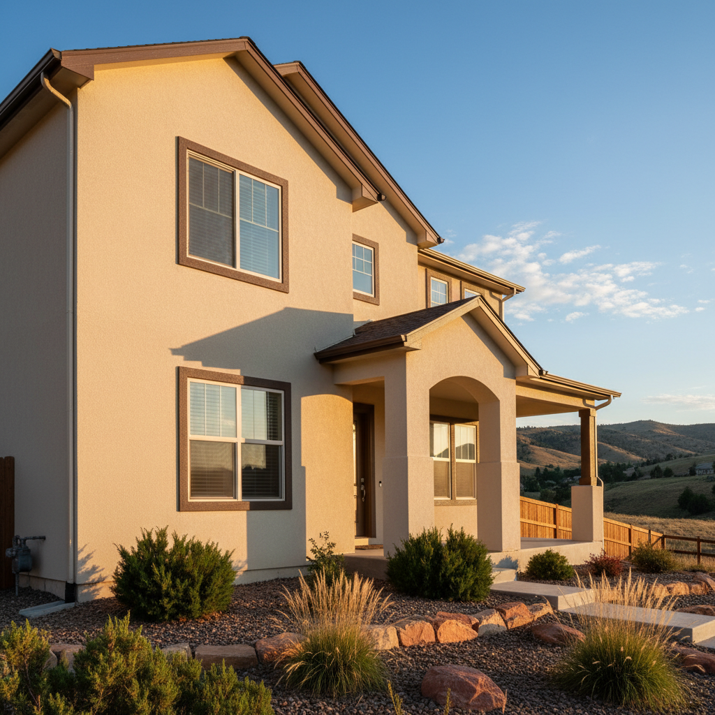Completed stucco painting work at a residential property in Taylorsville, UT