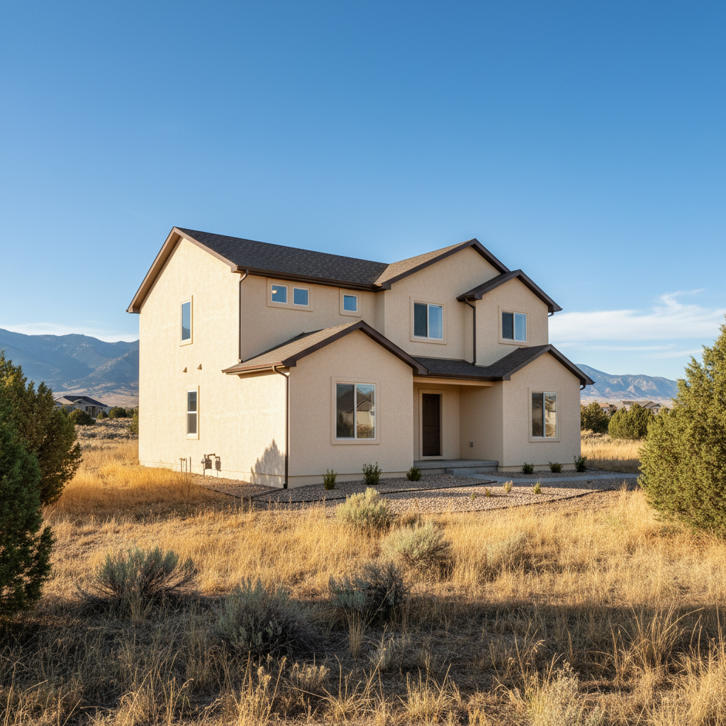 Completed residential stucco work at a residential property in Eagle Mountain, UT