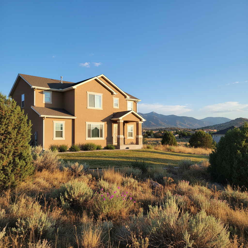 Completed stucco painting work at a residential property in Saratoga Springs, UT