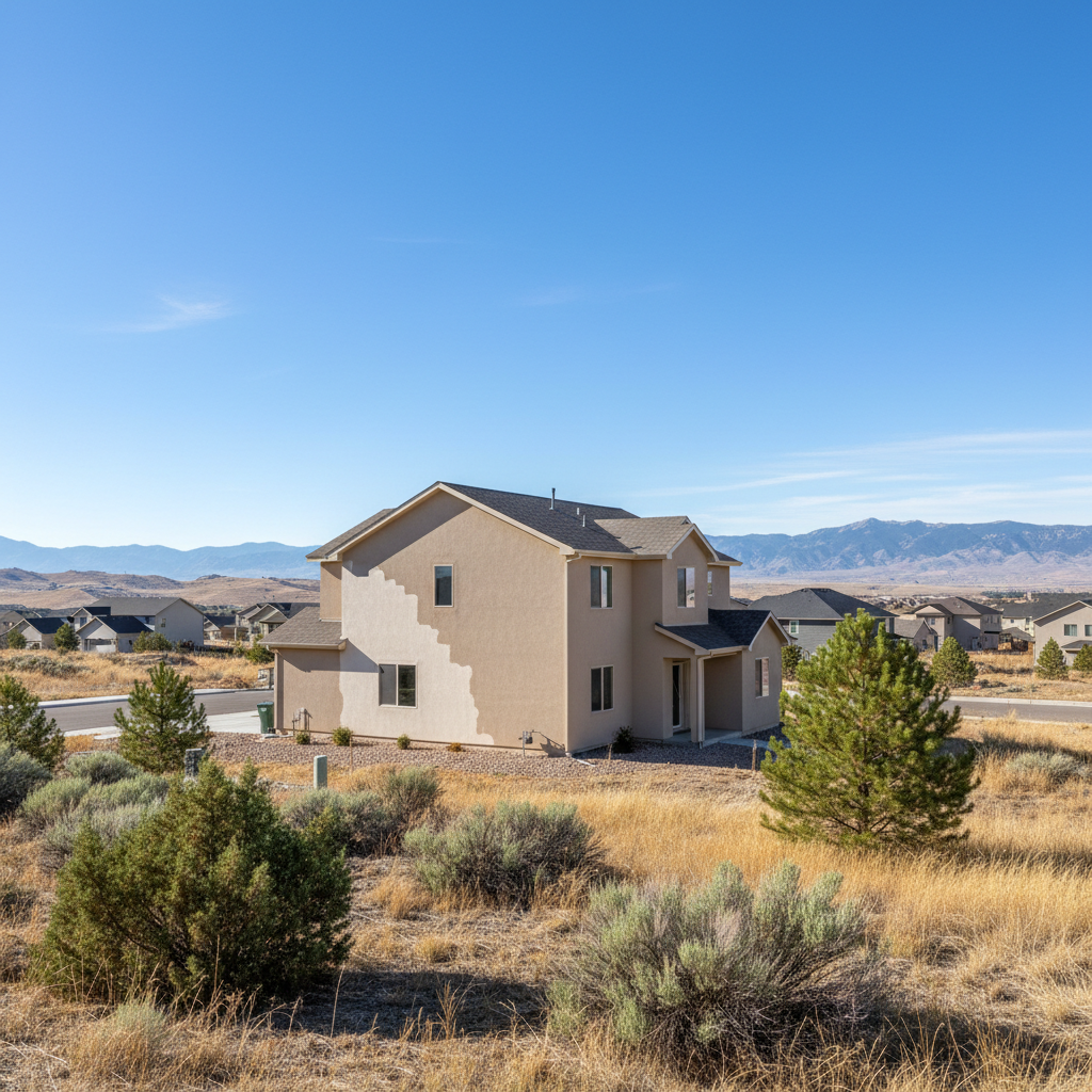 Completed stucco repair work at a residential property in Eagle Mountain, UT