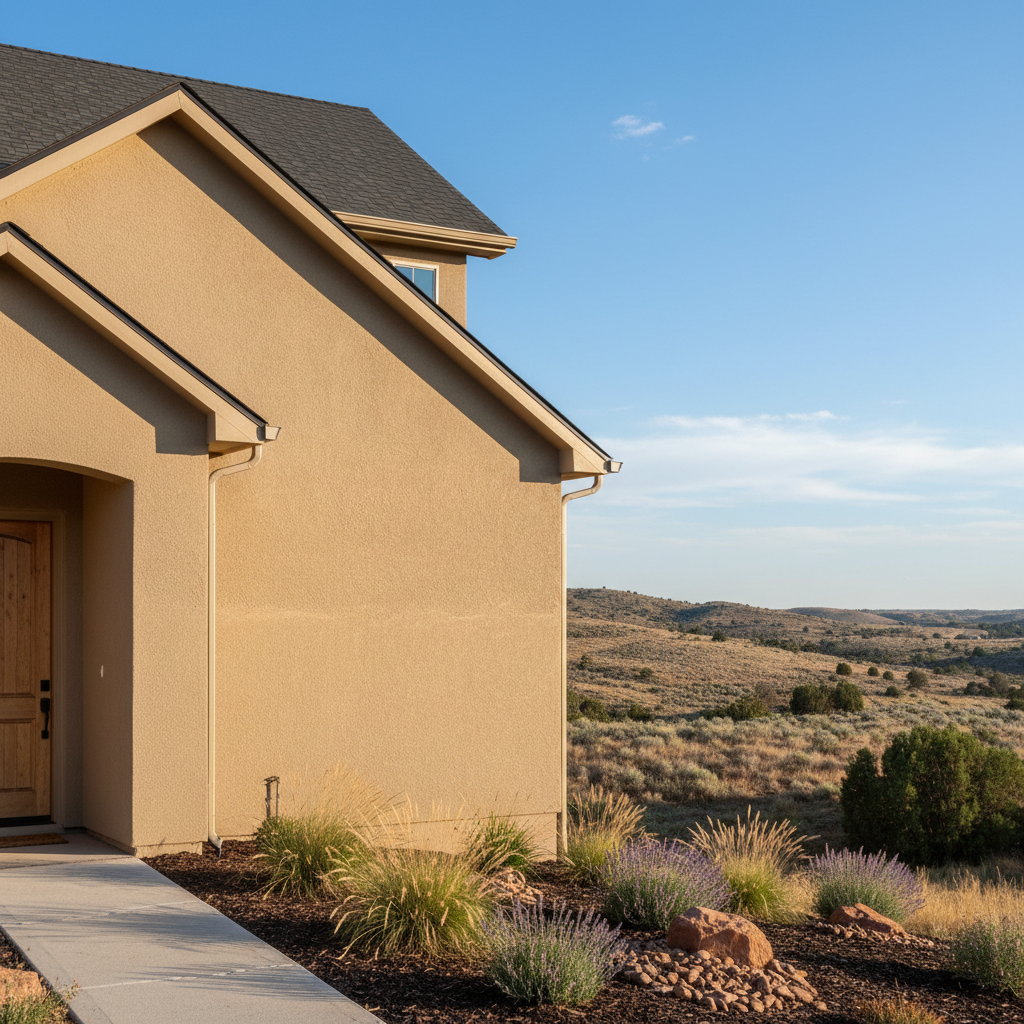 Completed residential stucco work at a residential property in Eagle Mountain, UT