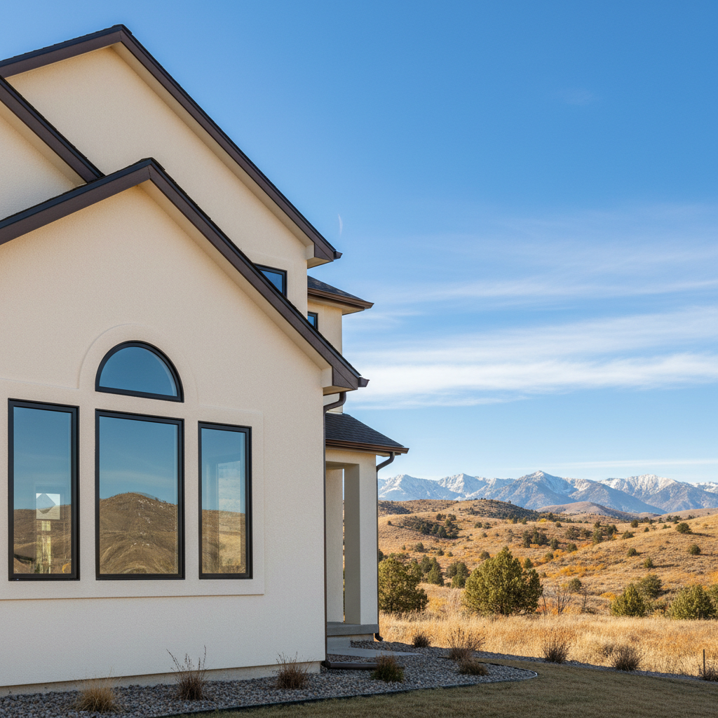 Completed stucco installation work at a residential property in Eagle Mountain, UT