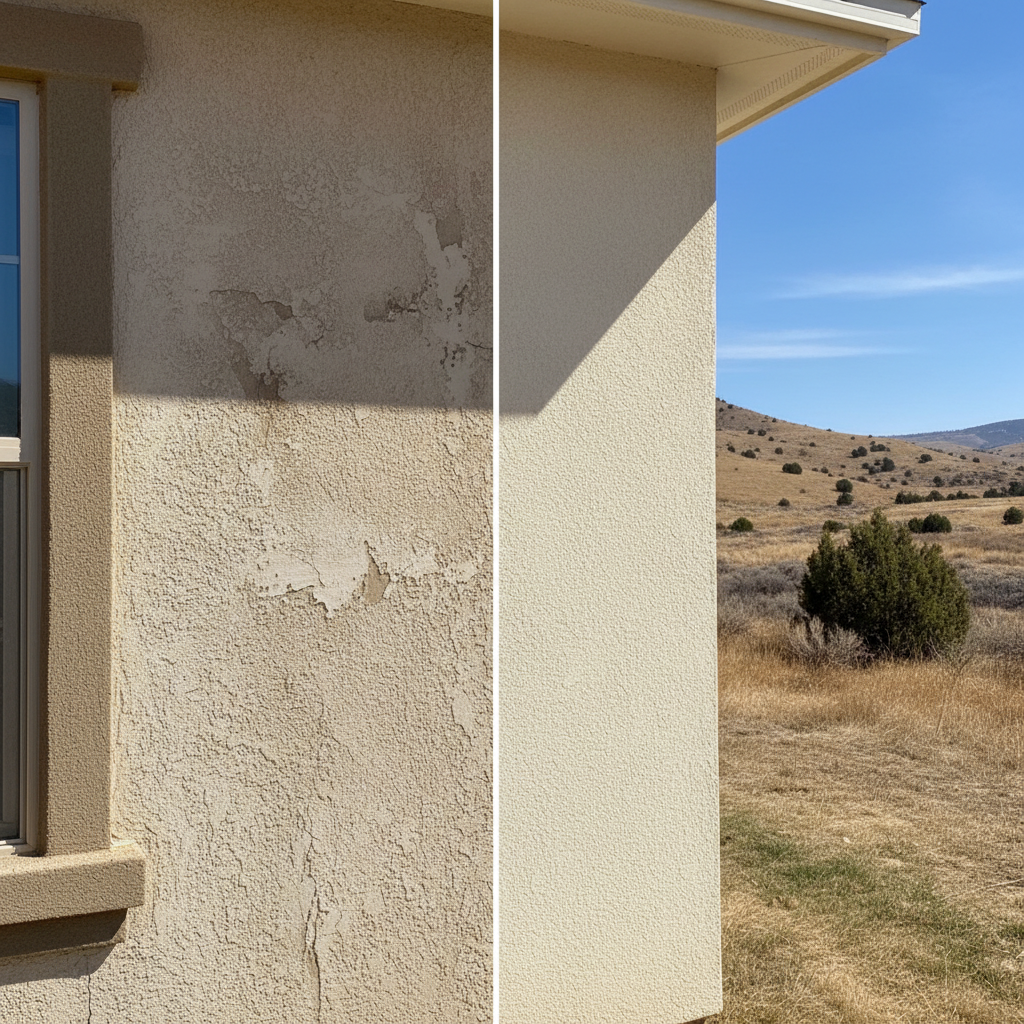 Completed stucco replacement work at a residential property in Saratoga Springs, UT