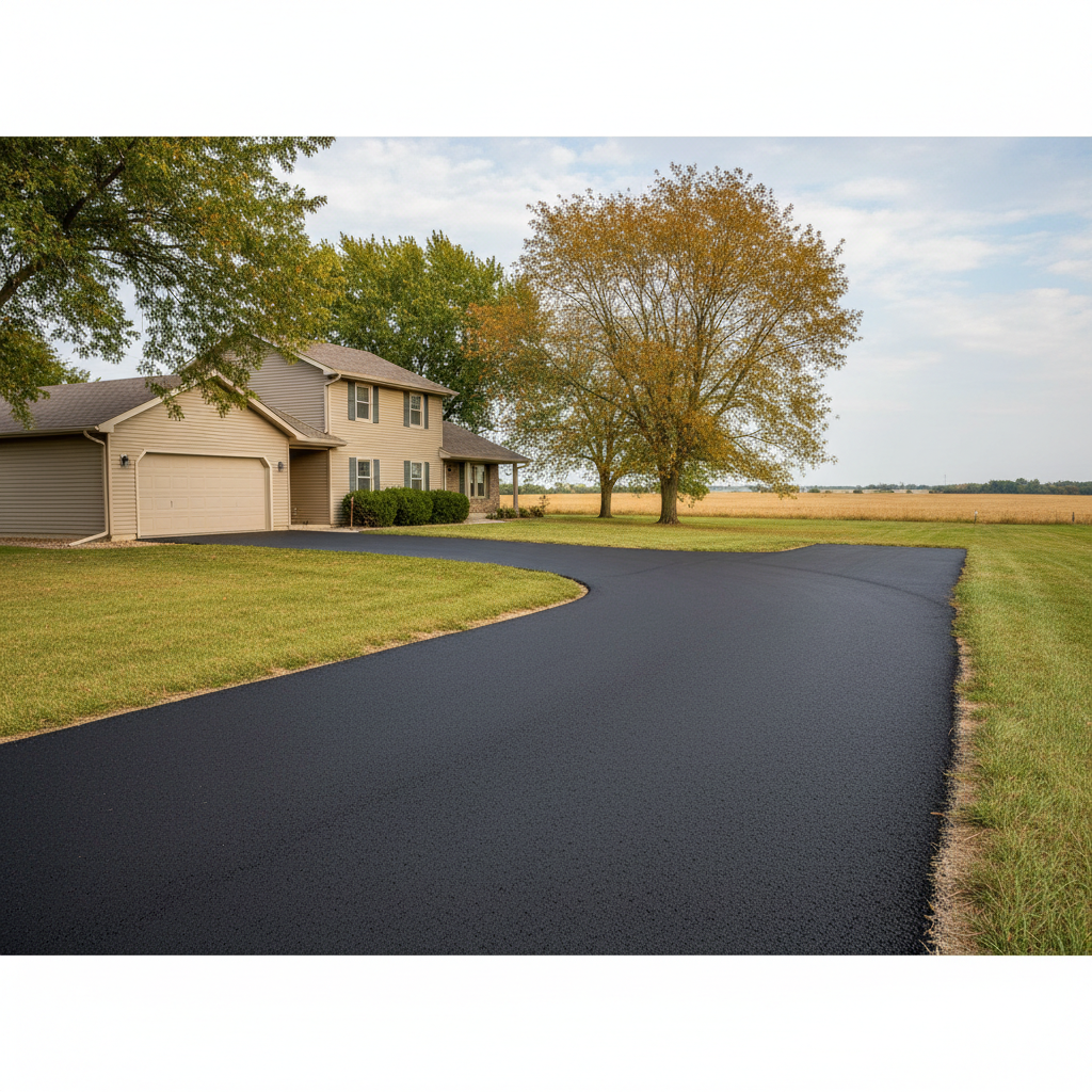Completed residential asphalt work at a residential property in Clearwater , KS