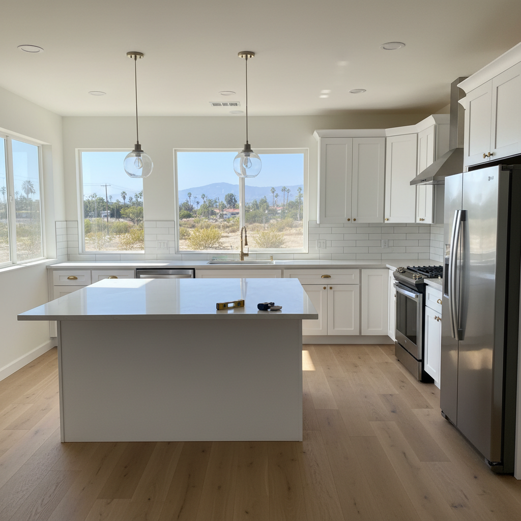 Completed kitchen remodel work at a residential property in Inglewood, CA