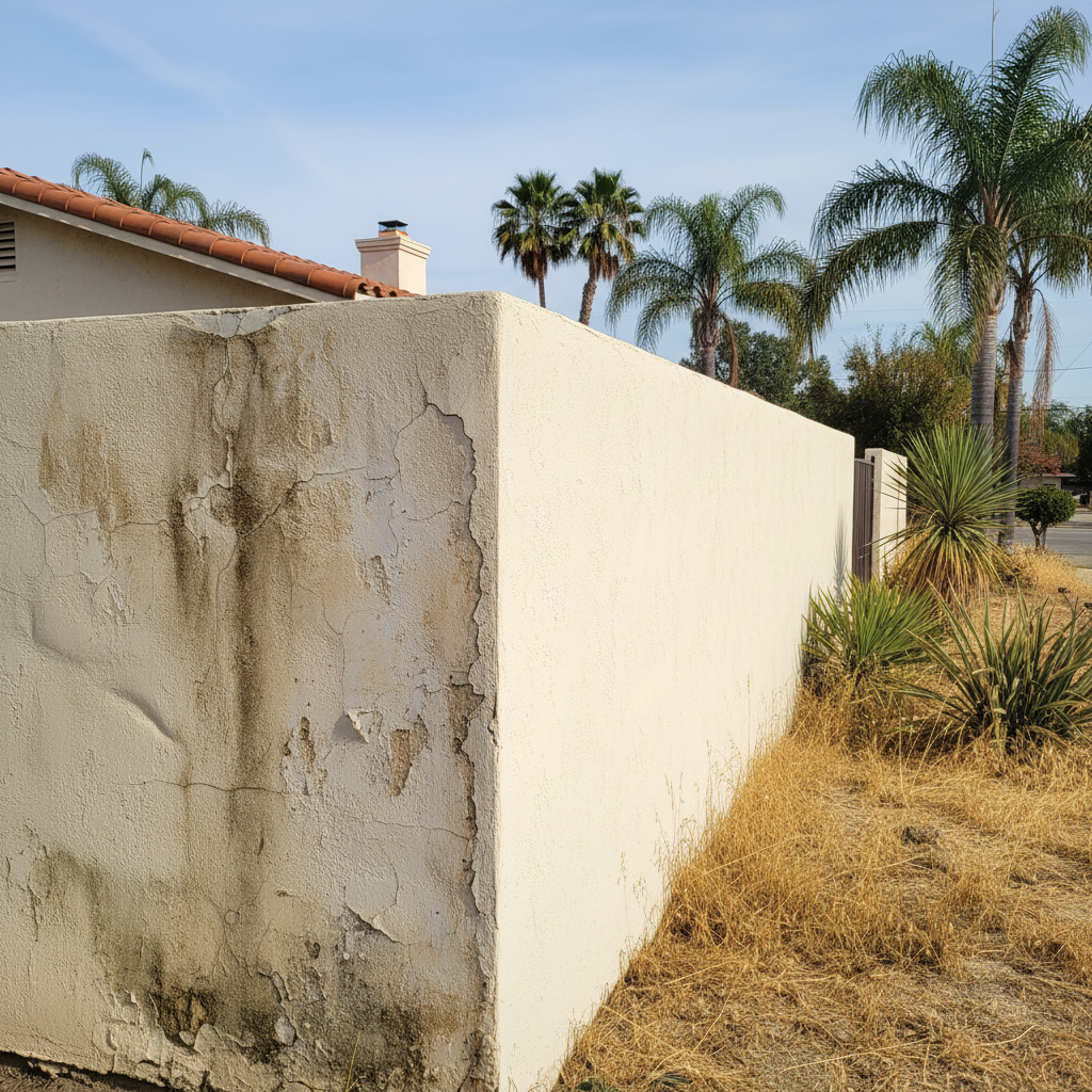 Completed stucco replacement work at a residential property in San Dimas, CA