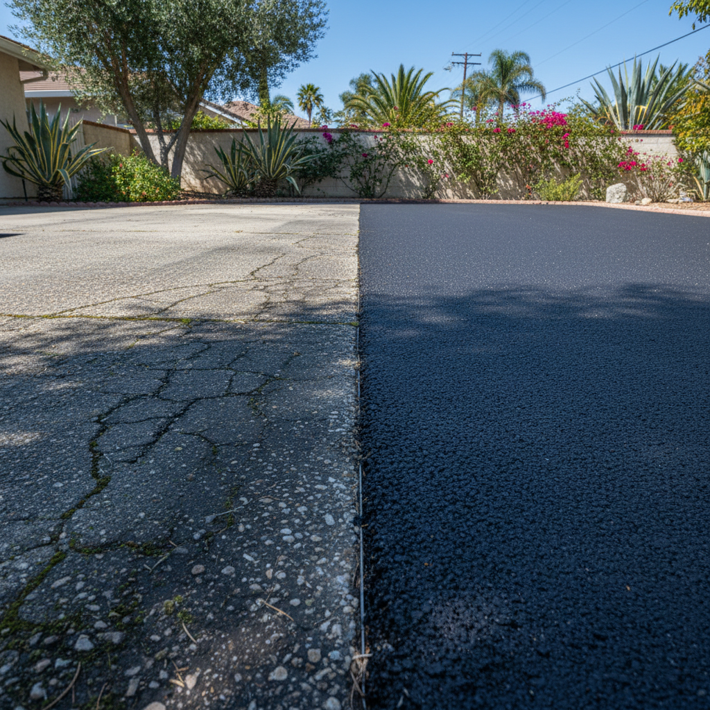 Completed commercial asphalt work at a residential property in Placentia, CA