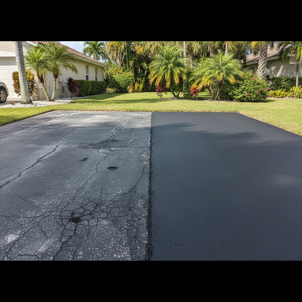 Completed commercial asphalt work at a residential property in Sunrise, FL