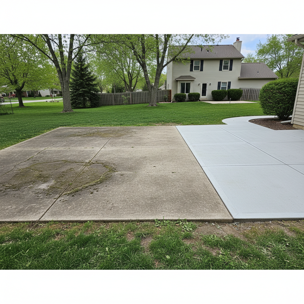 Completed concrete flatwork work at a residential property in Aurora, IL