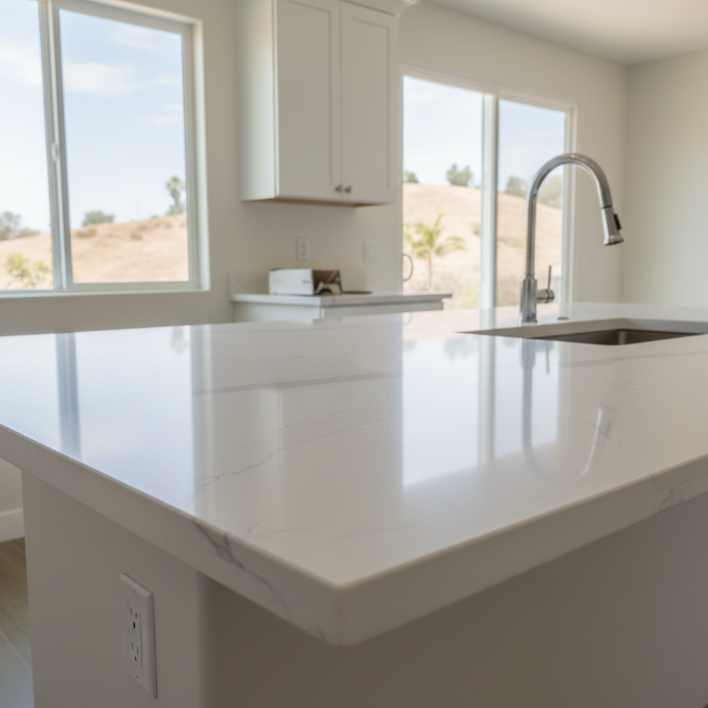 Completed kitchen island installation work at a residential property in Inglewood, CA