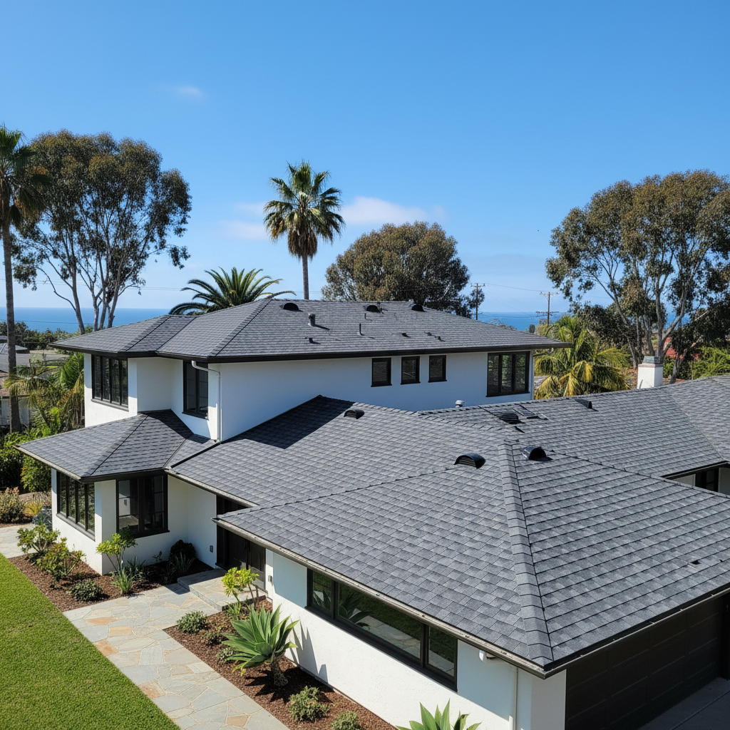 Completed new construction roofing work at a residential property in Santa Monica, CA