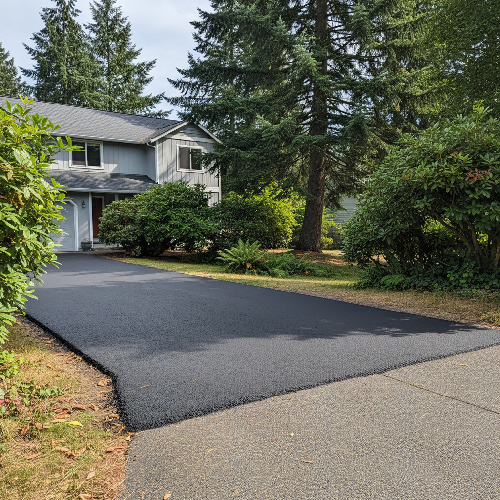 Completed asphalt repair work at a residential property in Vancouver, WA