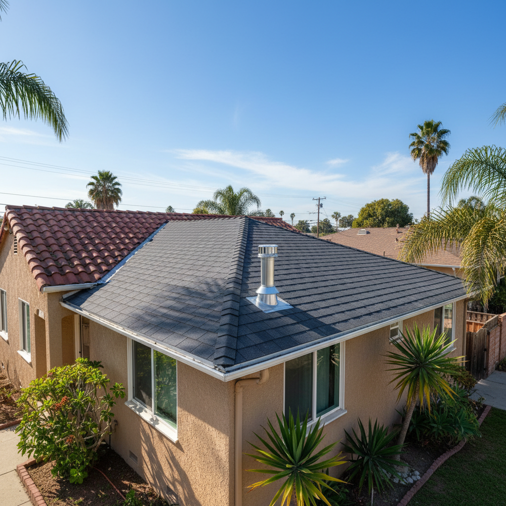 Completed storm damage repair work at a residential property in Santa Monica, CA