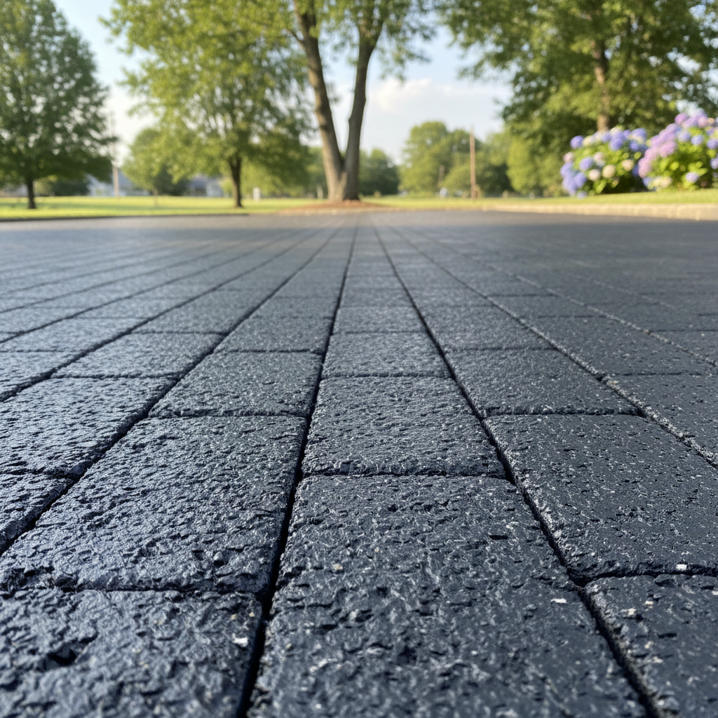 Completed parking lot paving work at a residential property in Louisville, KY