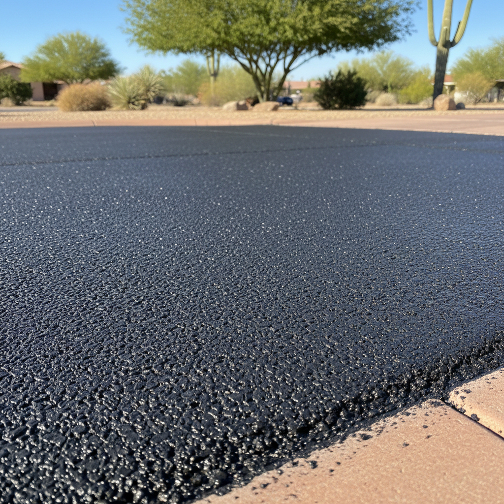 Completed slurry coating work at a residential property in Tucson , AZ