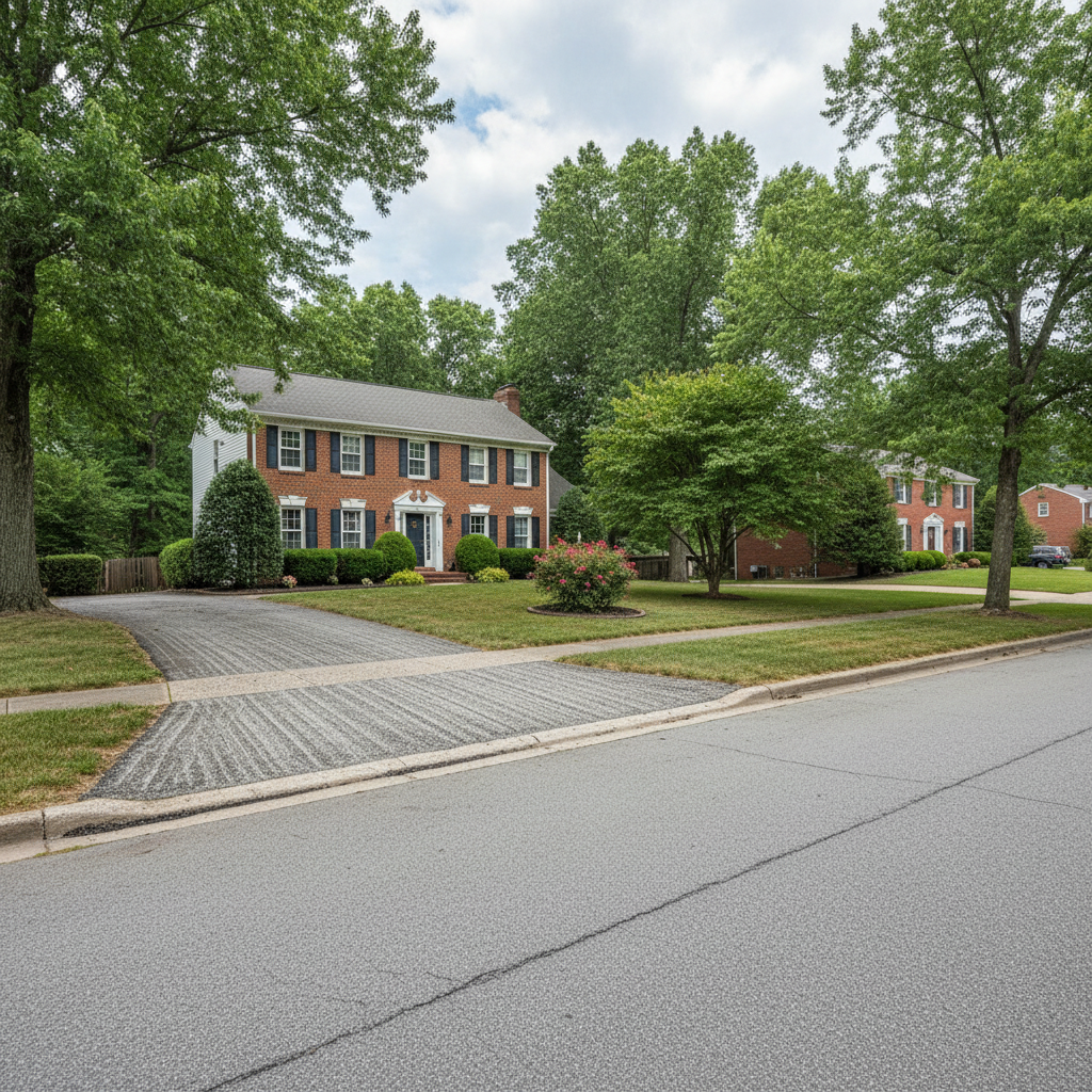 Completed asphalt milling work at a residential property in Louisville, KY