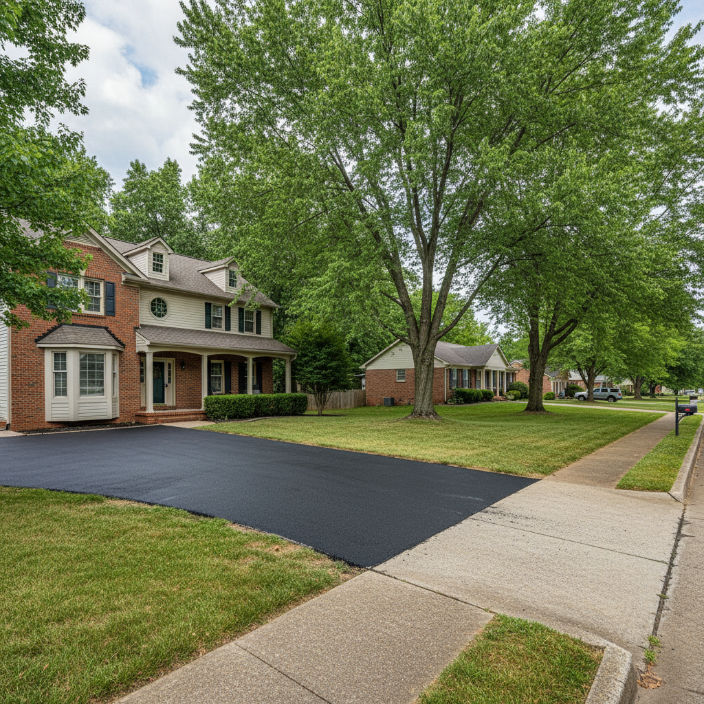 Completed slurry coating work at a residential property in Louisville, KY