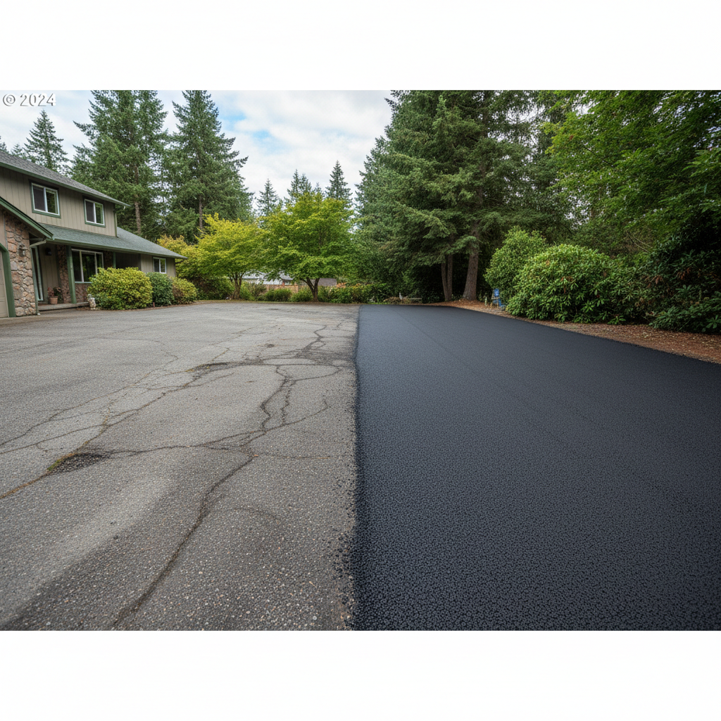 Completed asphalt milling work at a residential property in Sutherlin, OR