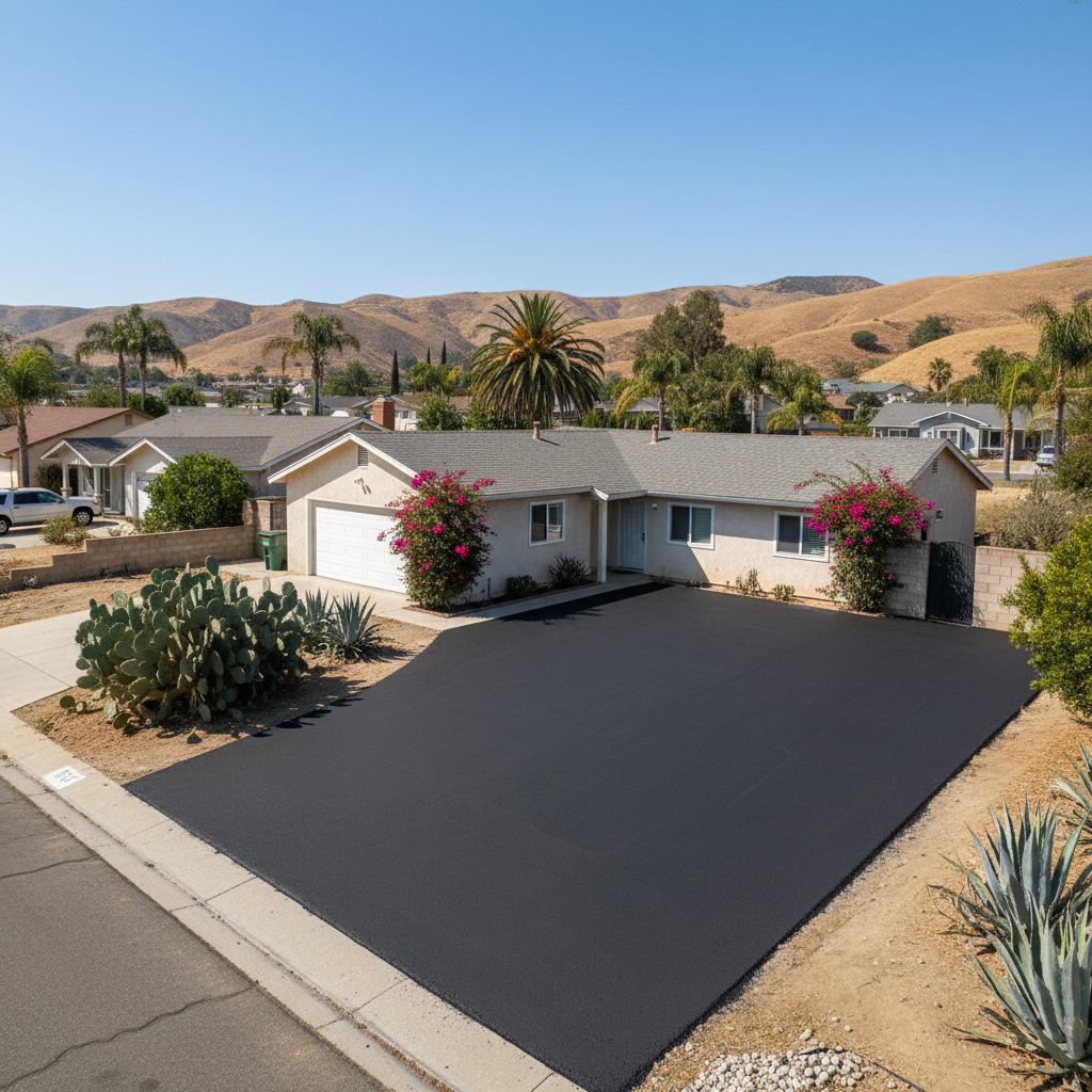 Completed commercial asphalt work at a residential property in La Habra, CA