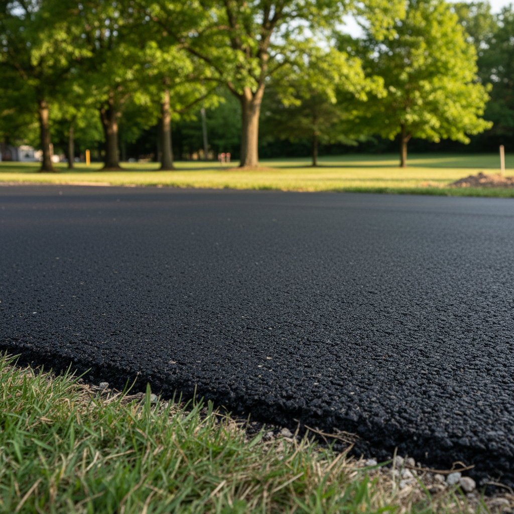 Completed asphalt paving work at a residential property in Louisville, KY