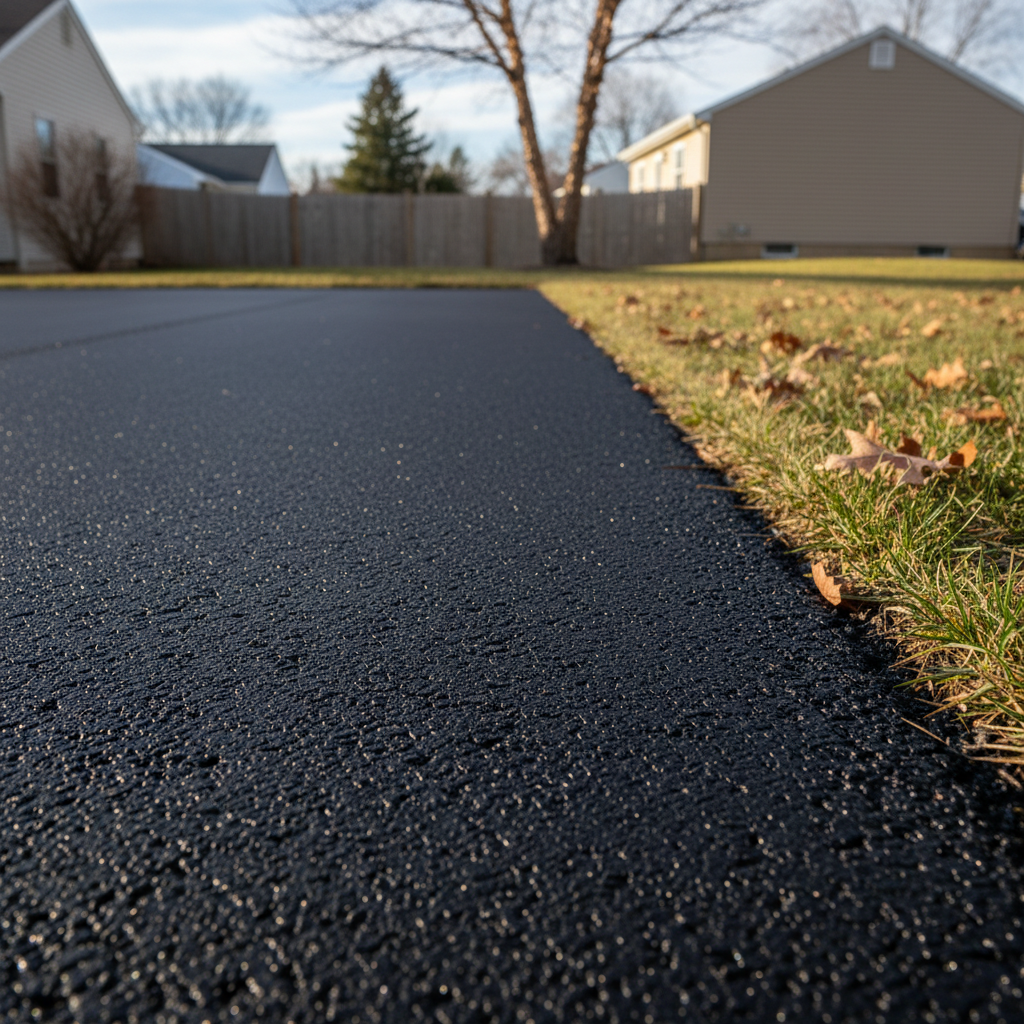 Completed asphalt paving work at a residential property in Toms River, NJ