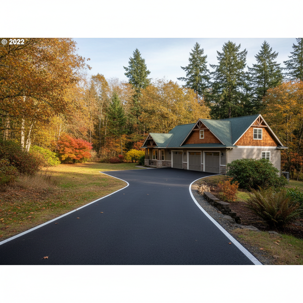 Completed asphalt striping work at a residential property in Sutherlin, OR