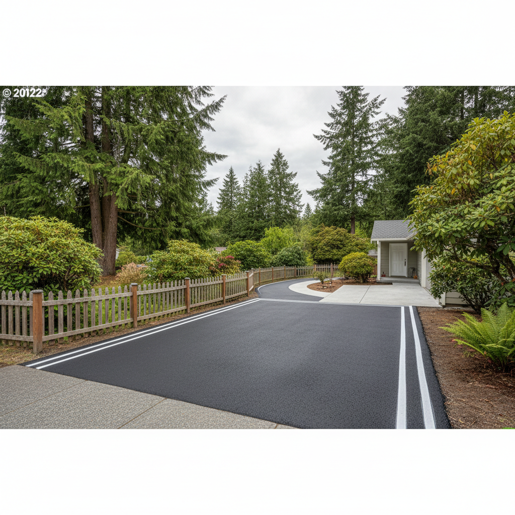 Completed asphalt striping work at a residential property in Tukwila, WA