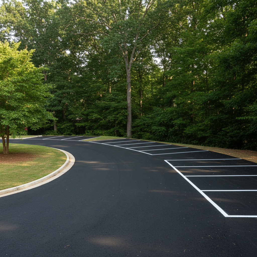 Completed asphalt striping work at a residential property in Decatur, GA