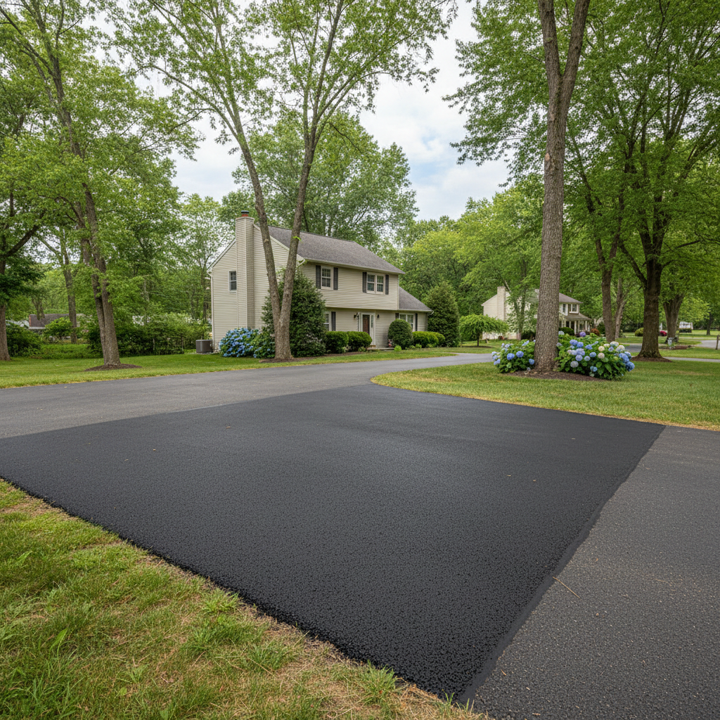 Completed asphalt patching work at a residential property in Toms River, NJ