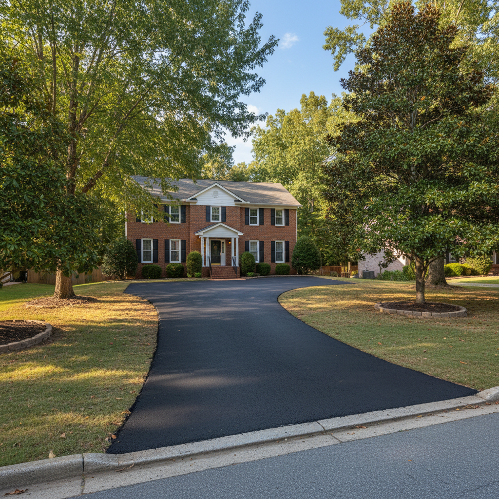 Completed asphalt repair work at a residential property in Decatur, GA