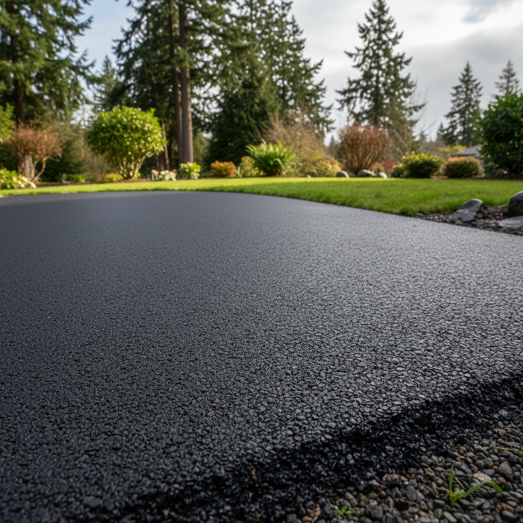 Completed driveway paving work at a residential property in Tukwila, WA