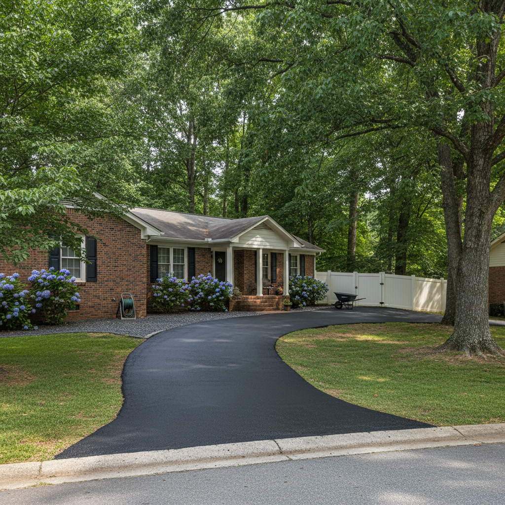 Completed asphalt sealcoating work at a residential property in Decatur, GA