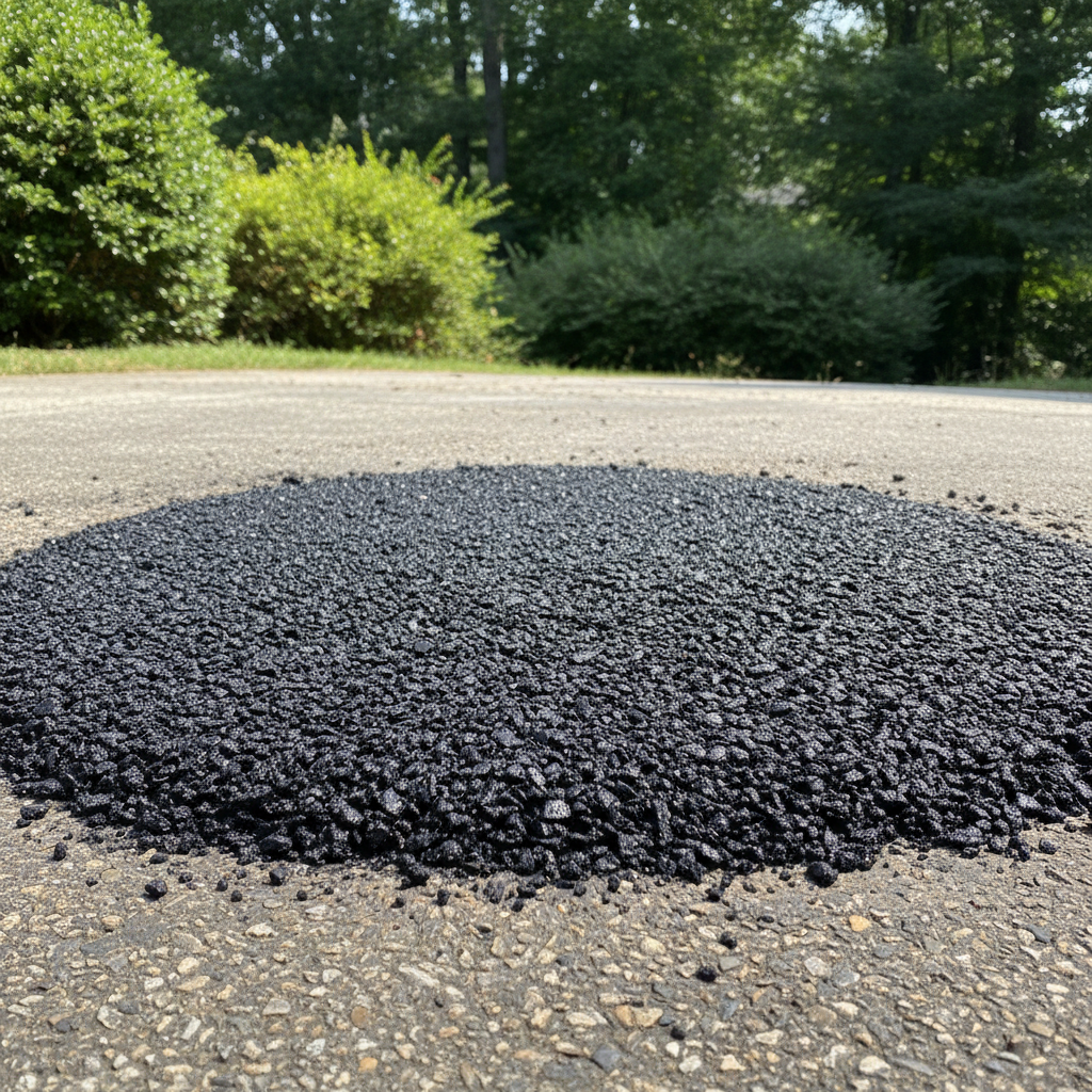 Completed asphalt repair work at a residential property in Atlanta, GA