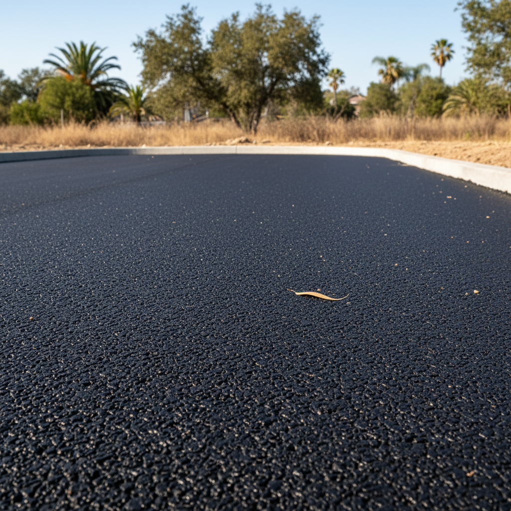 Completed driveway paving work at a residential property in San Marcos, CA